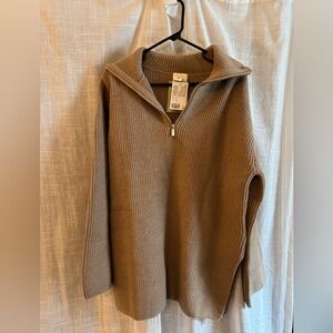 H&M Brown 1/4 (quarter) zip Sweater